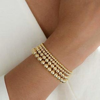 Badu Gold Bead Bracelets (Set of 5)