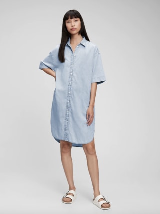 Denim Shirt Dress with Washwell
