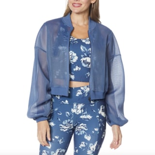 Mesh Knit Bomber Jacket