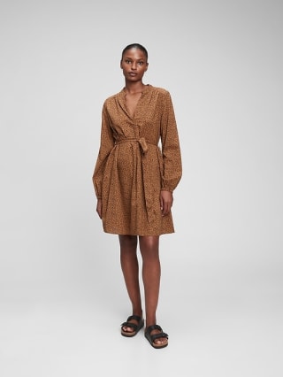 Gap Tie-Belt Print Dress