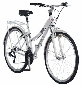 Schwinn Discover Hybrid Bike for Men and Women, 21-Speed, 28-inch Wheels, 16-inch/Small Frame, White