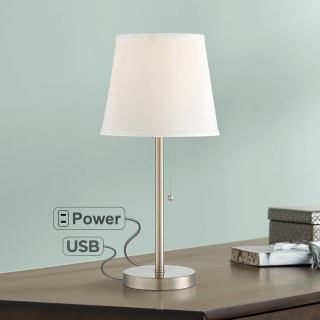 Flesner Brushed Nickel Finish 20" High Outlet and USB Lamp