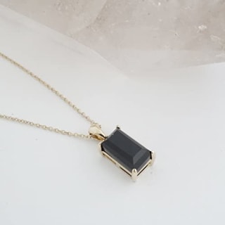 Honeycat Bonbon Black Onyx Crystal Pendant