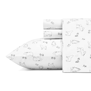 Eddie Bauer Home | Percale Collection Sheet Set-100% Cotton, Crisp &amp; Cool, Lightweight &amp; Moisture-Wicking Bedding, Queen, Animal Tracks