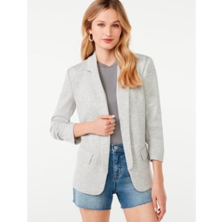 Scuba Blazer with Scrunch Sleeves