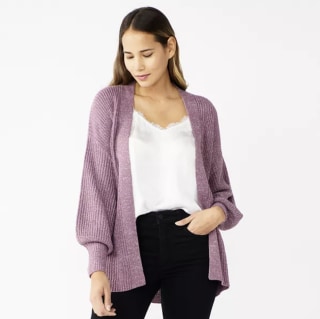 Women's Balloon Sleeve Sweater Cardigan
