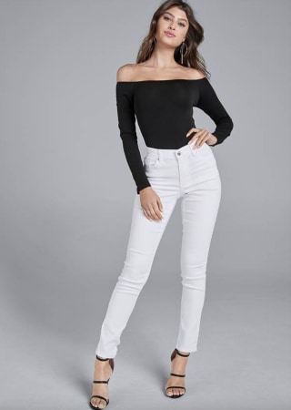 Mid Rise Color Skinny Jeans