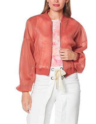 Mesh Knit Bomber Jacket