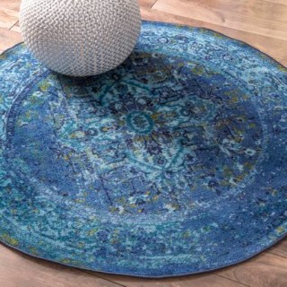 Rugs USA Blue Printed Persian Overdyed Vintage Area Rug