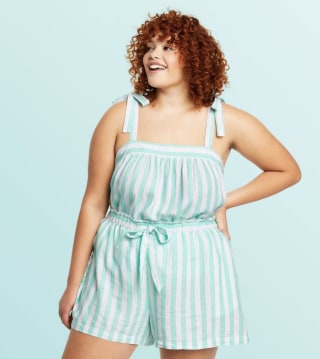 Striped Tie Strap Tank Top