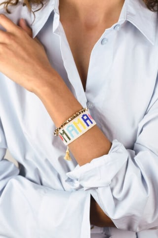 Rainbow MAMA Beaded Bracelet