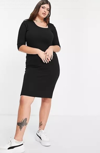 Asymmetric Cut-Out Midi Dress