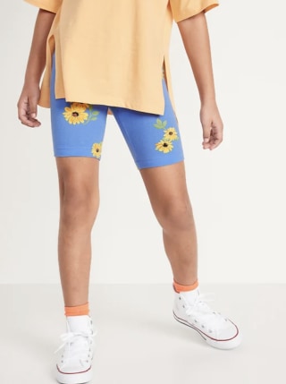 Printed Long Biker Shorts for Girls