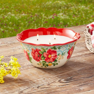 Vintage Floral 3-Wick Outdoor Citronella Candle