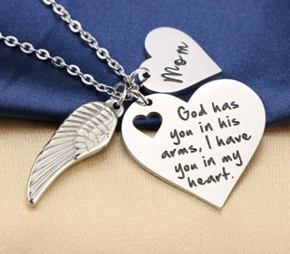 Stainless Steel Silver Sympathy Pendant Necklace