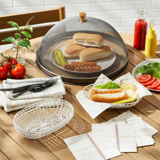 Metal Screen Food Dome with Wood Knob - Hearth & Hand(TM) with Magnolia