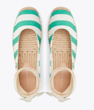 Georgia Espadrilles in Green Awning Stripe