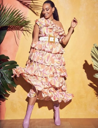 One-Shoulder Ruffle Dress