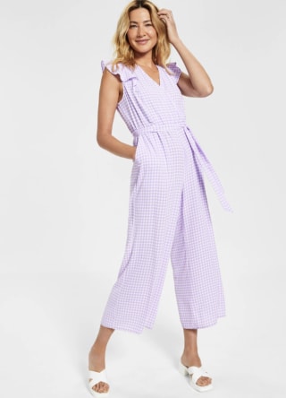 Petite Gingham Jumpsuit