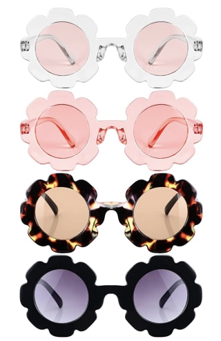 Round Flower Sunglasses (Set of 4)