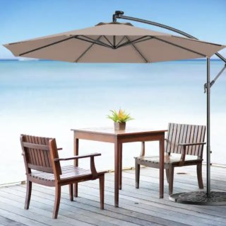 Steel Market Hanging Solar LED Patio Umbrella