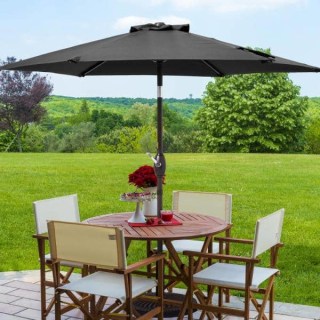 Sonkuki 7.5 ft. Patio Market Crank and Tilt Umbrellas, Table Umbrellas,UV-Resistant Canopy in Black