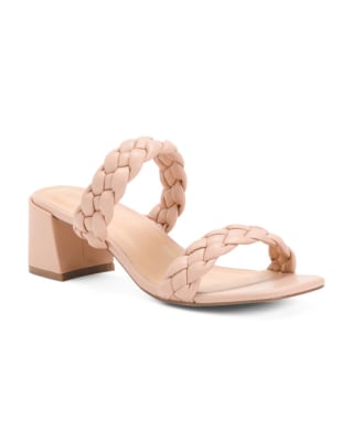 Square Toe Braided Heel Sandals