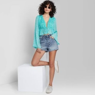 Super-High Rise Cut-Off Jean Shorts