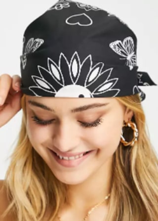 Cotton Bandana with 90s Motif