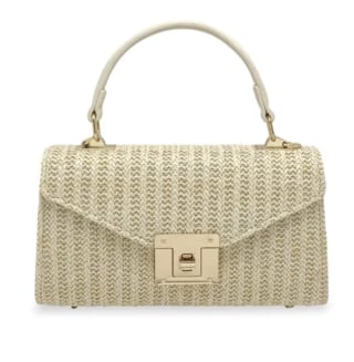 Top Handle Raffia Mini Bag