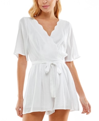 Trixxi Scalloped Wrap Romper