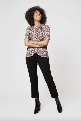 Megan Top in Leopard Macadamia