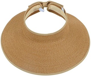 Simplicity Women's UPF 50+ Wide Brim Roll-up Straw Sun Hat