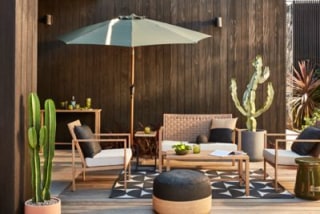 Studio 3B Mari 4-Piece Outdoor Chat Set in Black