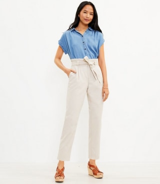 LOFT Paperbag Taper Pants