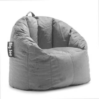 Big Joe Milano Bean Bag Chair, Gray Plush Fabric