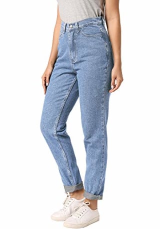 Ruisin Classic High Waist Jeans for Women Vintage Boyfriend Mom Jeans Denim Pants Size 4 Light Blue 27 L 30