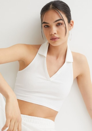 Halterneck Top with Collar