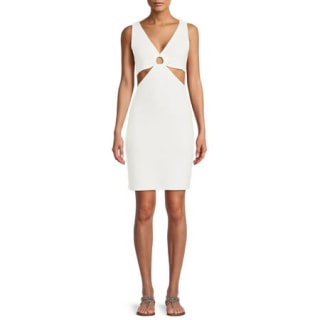 Madden NYC Juniors' Cut Out Ring Detail Crochet Dress