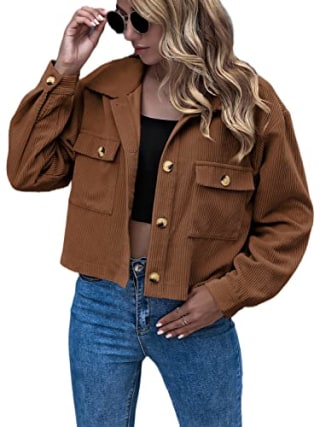 Eteviolet Cropped Corduroy Jacket