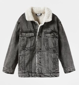 Fleece Trim Denim Jacket