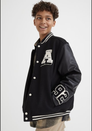 Appliquéd Baseball Jacket