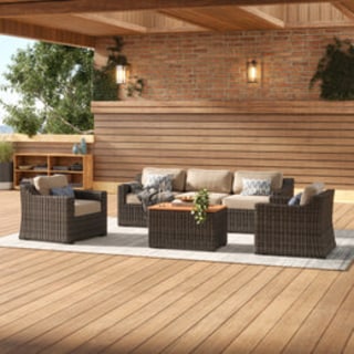 Bristol Wicker Outdoor Sofa Set -- 5 Seat