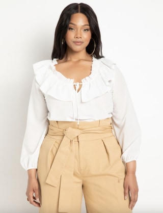 Ruffle Blouse with Ties