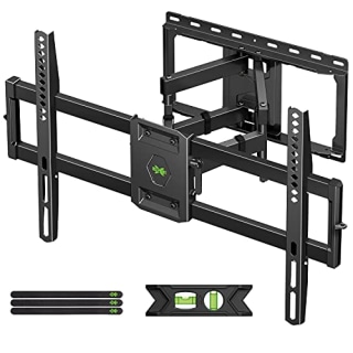 USX MOUNT Full Motion TV Wall Mount for Most 47-84 inch Flat Screen/LED/4K TV, TV Mount Bracket Dual Swivel Articulating Tilt 6 Arms, Max VESA 600x400mm, Holds up to 132lbs, Fits 8" 12" 16" Wood Studs
