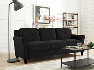 Lifestyle Solutions HRFKS3BK Grayson Sofa, 78.7" W x 31.5" D x 32.7" H, Black