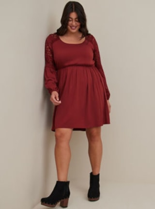 Torrid Mini Challis Tiered Dress