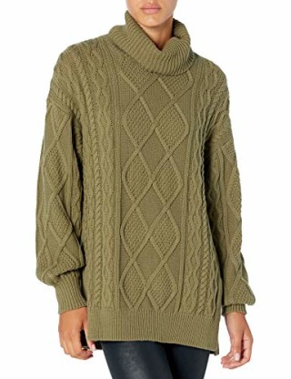 The Drop Oversized Cable Stitch Turtleneck Sweater