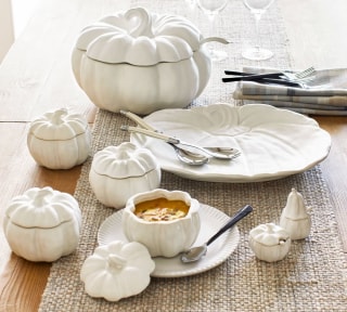 Pumpkin Shaped Stoneware Serveware Collection