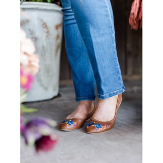 Embroidered Ballet Flats